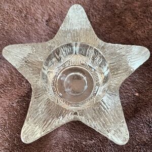 Avon Star-Shaped Glass Candle Holder - Clear